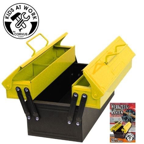 Produktbild: Corvus A600025 - Kids-at-Work, Metall-Werkzeugkasten, gelb/schwarz, 36x18x18cm