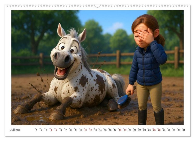 Produktbild: M&auml;dchen brauchen ein Hoppi (hochwertiger Premium Wandkalender 2026 DIN A2 quer), Kunstdruck in Hochglanz