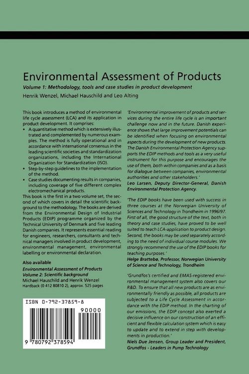 Produktbild: Environmental Assessment of Products