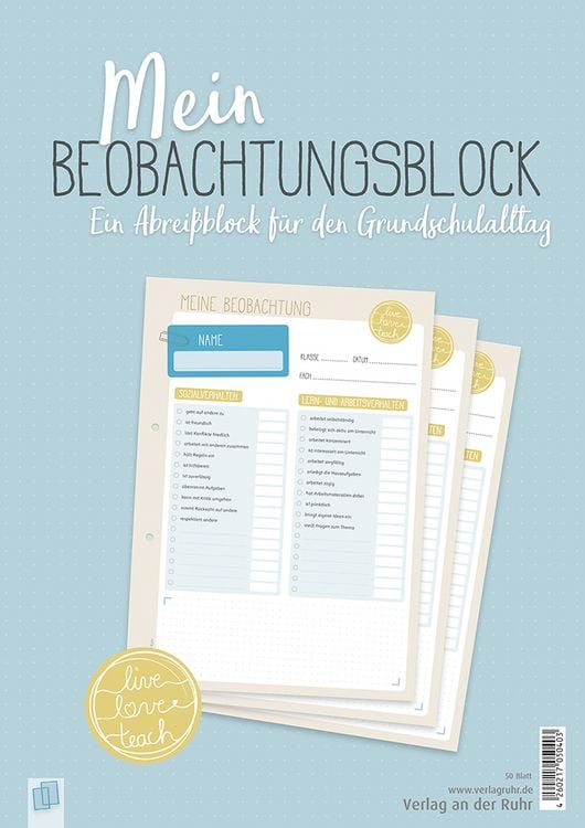 Produktbild: Mein Beobachtungsblock "live-love-teach"
