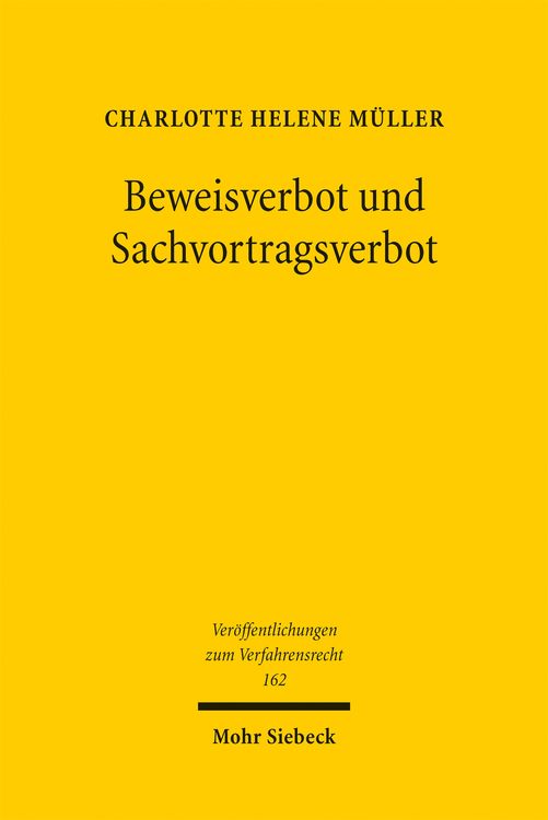 Produktbild: Beweisverbot und Sachvortragsverbot