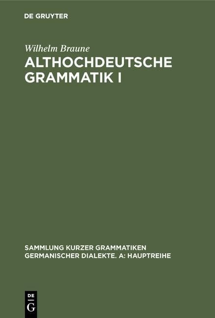 Produktbild: Althochdeutsche Grammatik I