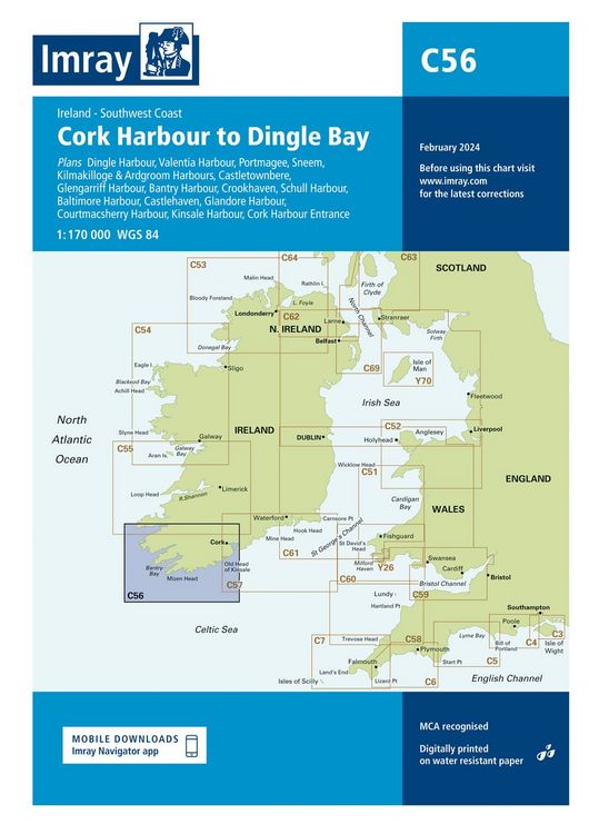 Produktbild: C56 Cork Harbour to Dingle Bay, Imray Chart
