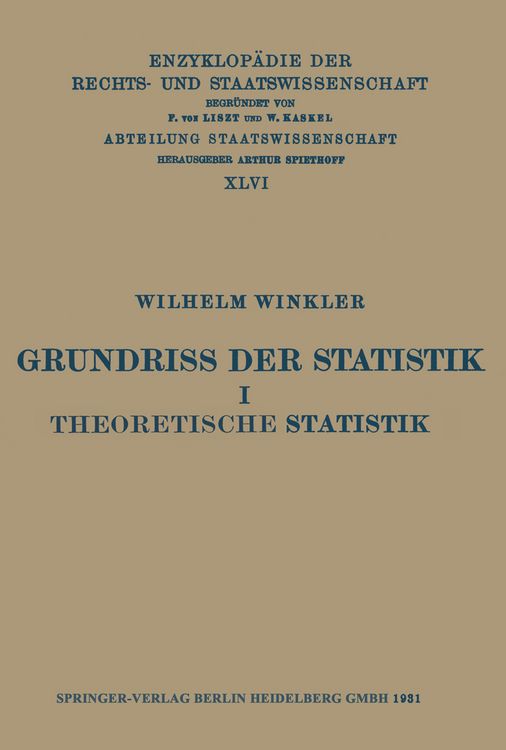 Produktbild: Grundriss der Statistik I Theoretische Statistik
