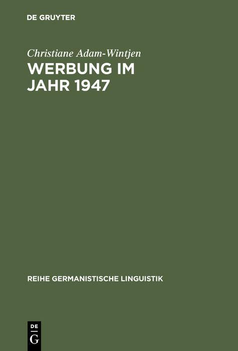 Produktbild: Werbung im Jahr 1947