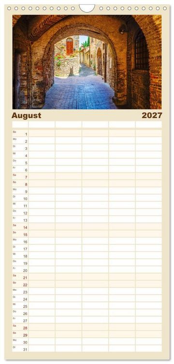 Produktbild: Familienplaner 2027 - San Gimignano, die Stadt der T&uuml;rme mit 5 Spalten (Wandkalender, 21 x 45 cm) CALVENDO