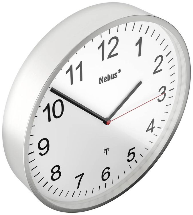 Produktbild: Mebus 19411 Funk Wanduhr 30cm Silber