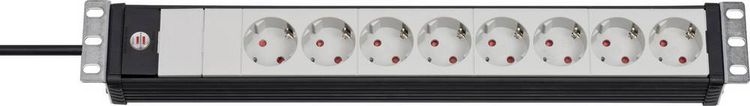 Produktbild: Brennenstuhl 1156057028 Steckdosenleiste 19 Zoll 8fach Schwarz, Lichtgrau Schutzkontakt 1St.