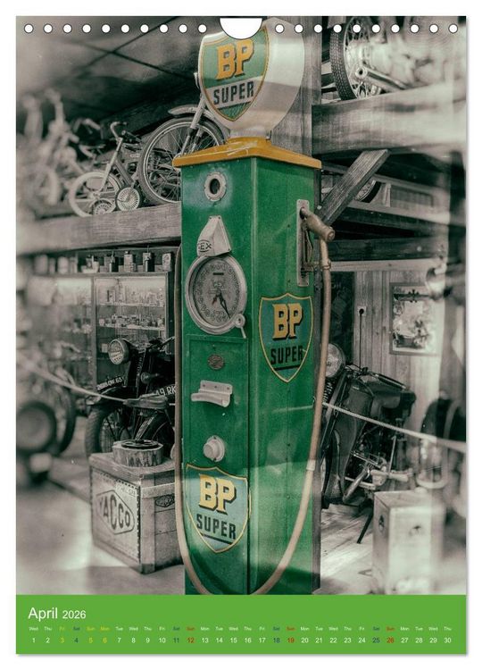Produktbild: Fuel vintage pumps (Wall Calendar 2026 DIN A4 portrait), CALVENDO 12 Month Wall Calendar