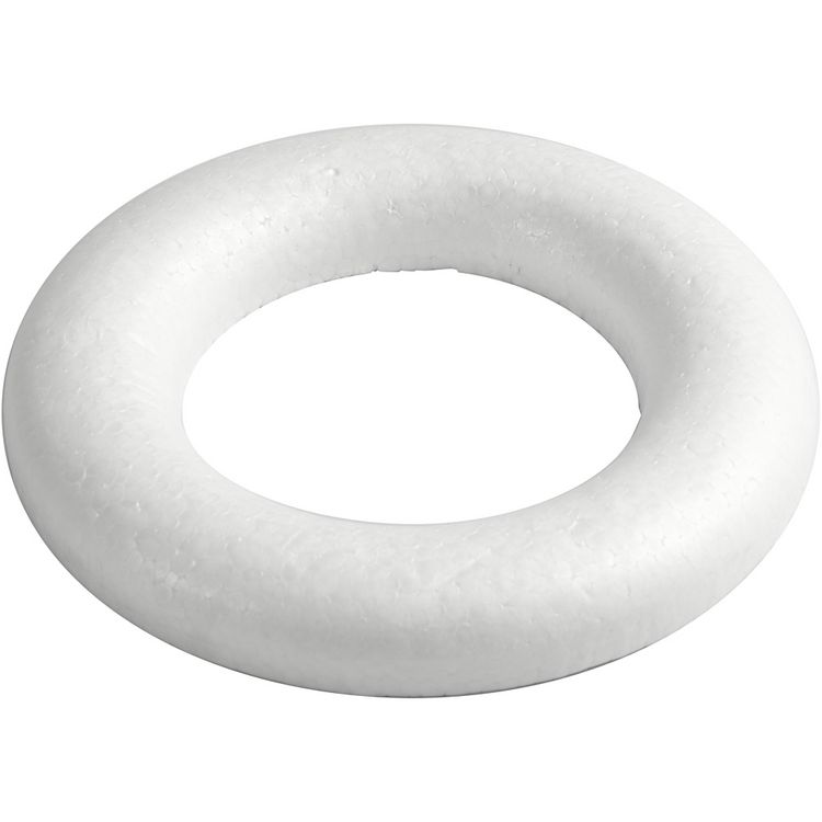 Produktbild: Creativ Company Styroporring, flach, Gr&ouml;&szlig;e 20 cm, Dicke 25 mm, Wei&szlig;, 1 Stk