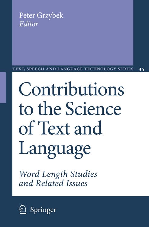 Produktbild: Contributions to the Science of Text and Language