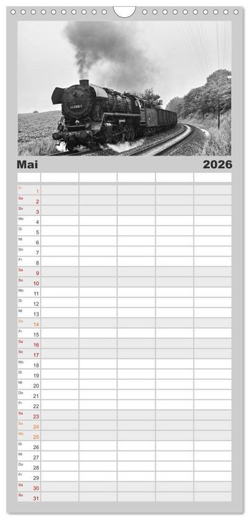 Produktbild: Familienplaner 2026 - Dampfloks in der DDR mit 5 Spalten (Wandkalender, 21 x 45 cm) CALVENDO