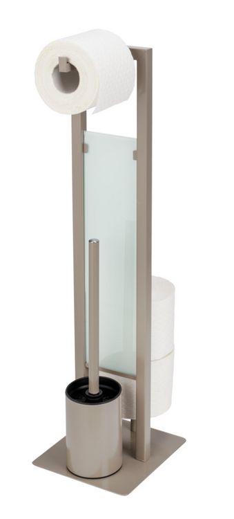 Produktbild: Stand WC-Garnitur Mod. Rivalta Taupe, Platte aus Sicherheitsglas