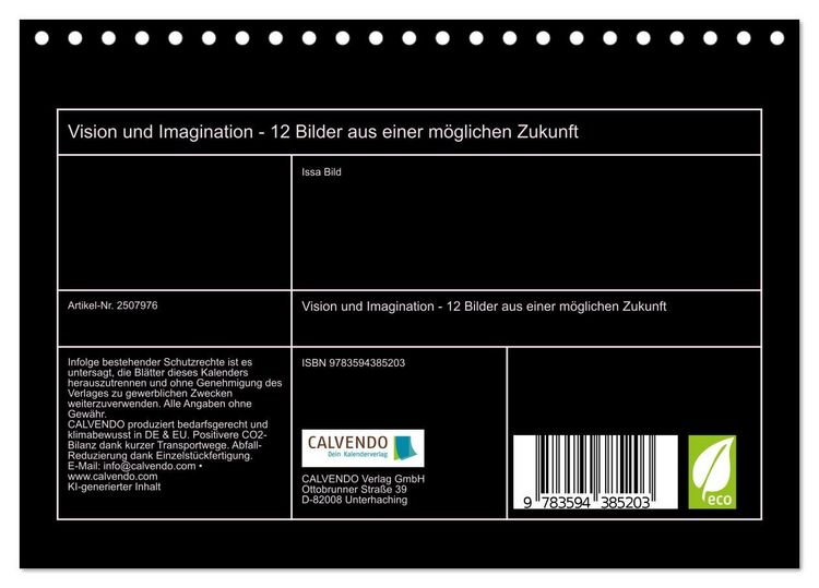 Produktbild: Vision und Imagination - 12 Bilder aus einer m&ouml;glichen Zukunft (Tischkalender 2027 DIN A5 quer), CALVENDO Monatskalender
