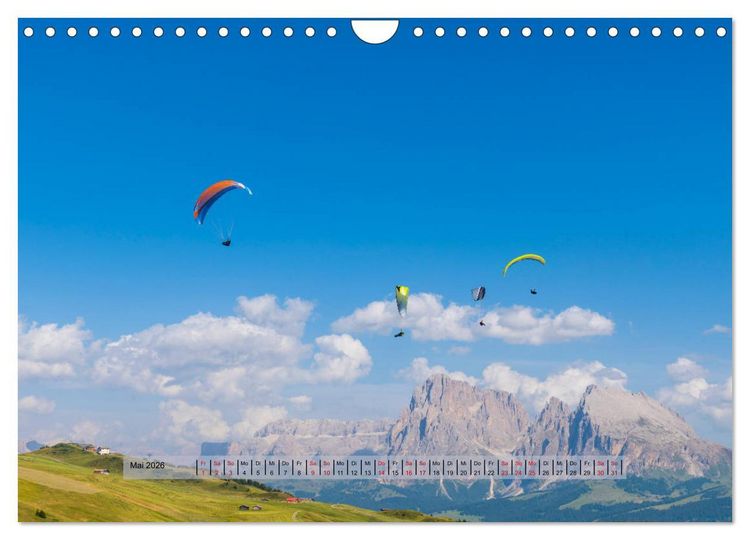 Produktbild: Paragliding - lautloses Schweben (Wandkalender 2026 DIN A4 quer), CALVENDO Monatskalender