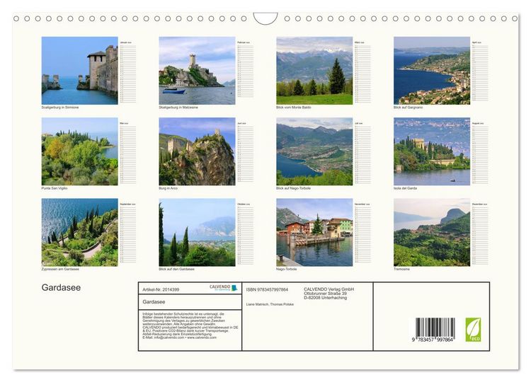 Produktbild: Gardasee (Wandkalender 2026 DIN A3 quer), CALVENDO Monatskalender