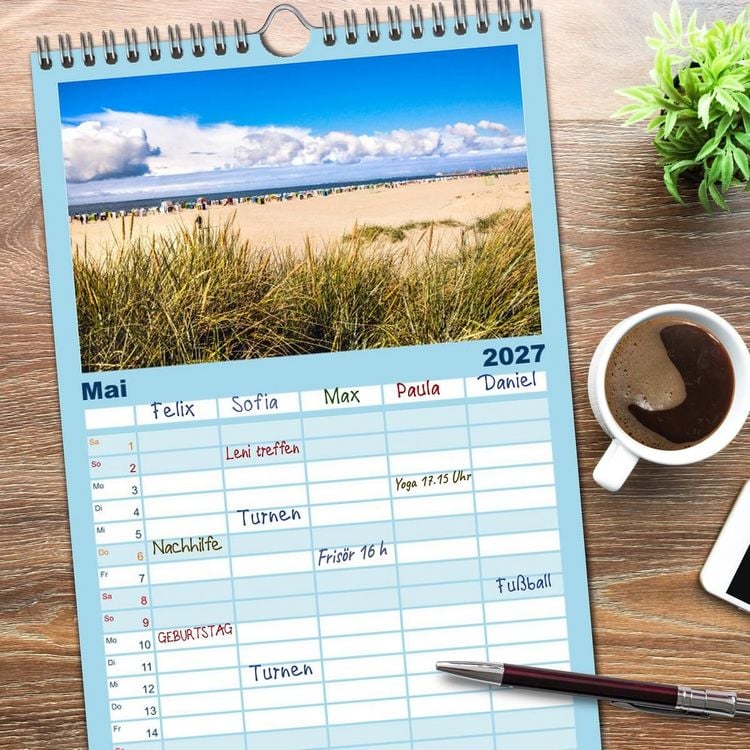 Produktbild: Familienplaner 2027 - Norden-Norddeich. Maritime Orte mit Flair mit 5 Spalten (Wandkalender, 21 x 45 cm) CALVENDO