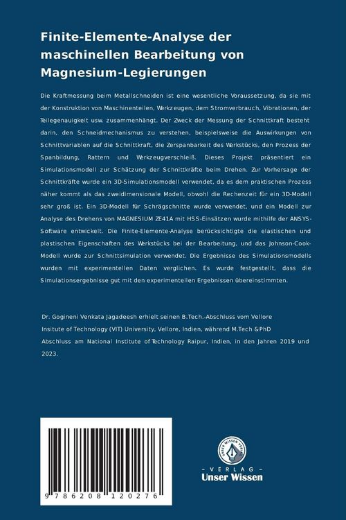 Produktbild: Finite-Elemente-Analyse der maschinellen Bearbeitung von Magnesium-Legierungen