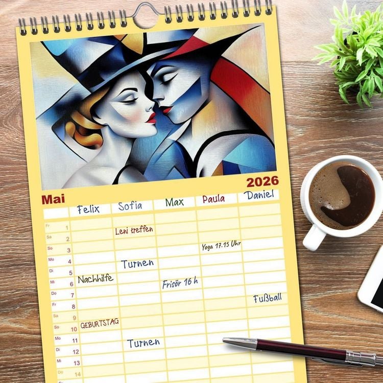 Produktbild: Familienplaner 2026 - Seelenblicke mit 5 Spalten (Wandkalender, 21 x 45 cm) CALVENDO