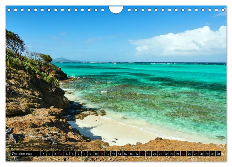 Produktbild: The Caribbean - St. Lucia, The Grenadines and Grenada (Wall Calendar 2026 DIN A4 landscape), CALVENDO 12 Month Wall Calendar