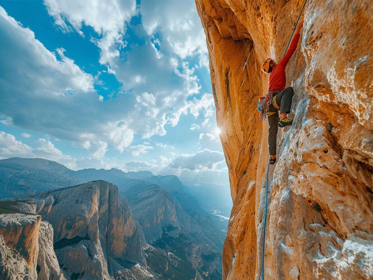 Produktbild: CALVENDO Puzzle Felsenfest: Leidenschaft im Aufstieg - Freeclimbing | 1000 Teile Lege-Gr&ouml;&szlig;e 64x48cm Foto-Puzzle f&uuml;r gl&uuml;ckliche Stunden