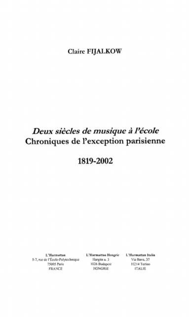Produktbild: Deux siecles de musique a l'ecole