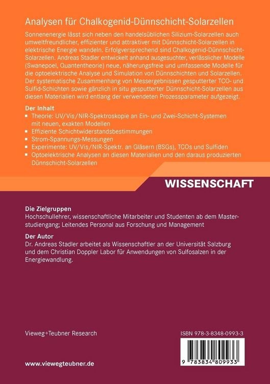 Produktbild: Analysen f&uuml;r Chalkogenid-D&uuml;nnschicht-Solarzellen