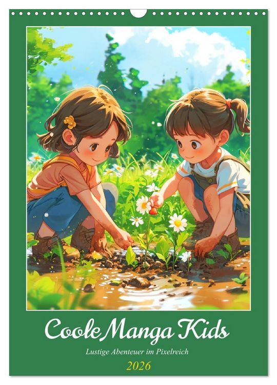 Produktbild: Coole Manga Kids. Lustige Abenteuer im Pixelreich (Wandkalender 2026 DIN A3 hoch), CALVENDO Monatskalender