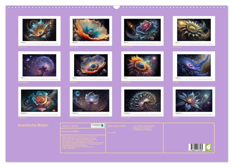 Produktbild: Kosmische Bl&uuml;ten (Wandkalender 2026 DIN A2 quer), CALVENDO Monatskalender