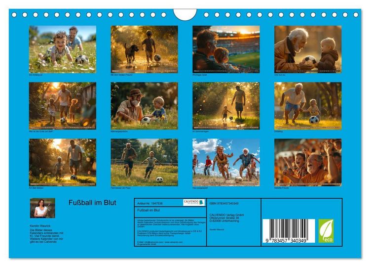 Produktbild: Fu&szlig;ball im Blut (Wandkalender 2026 DIN A4 quer), CALVENDO Monatskalender