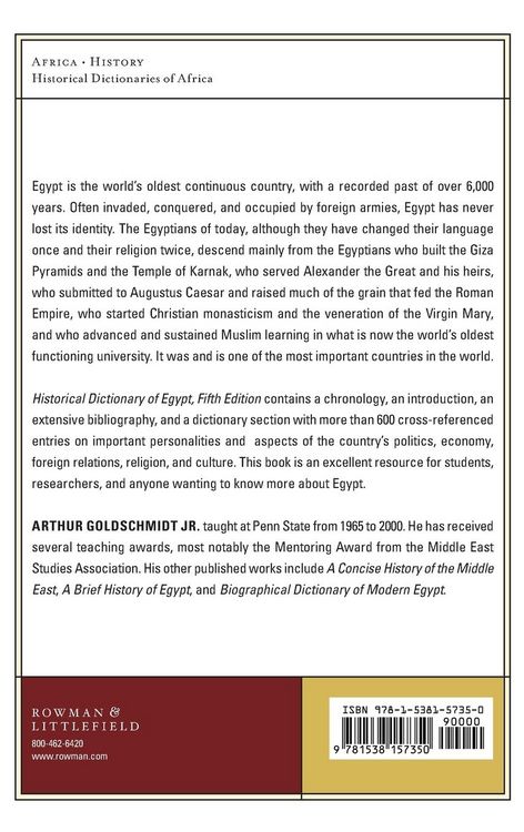 Produktbild: Historical Dictionary of Egypt