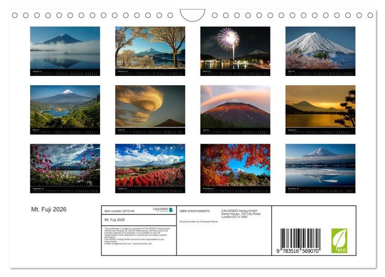 Produktbild: Mt. Fuji 2026 (Wall Calendar 2026 DIN A4 landscape), CALVENDO 12 Month Wall Calendar