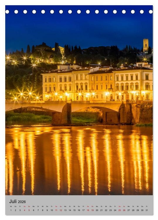 Produktbild: FLORENZ Impressionen bei Tag und Nacht (Tischkalender 2026 DIN A5 hoch), CALVENDO Monatskalender