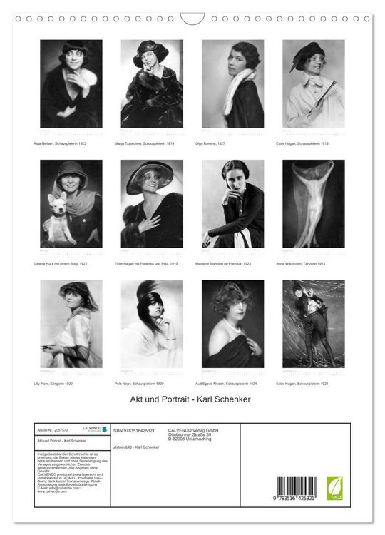 Produktbild: Akt und Portrait - Karl Schenker (Wandkalender 2026 DIN A3 hoch), CALVENDO Monatskalender