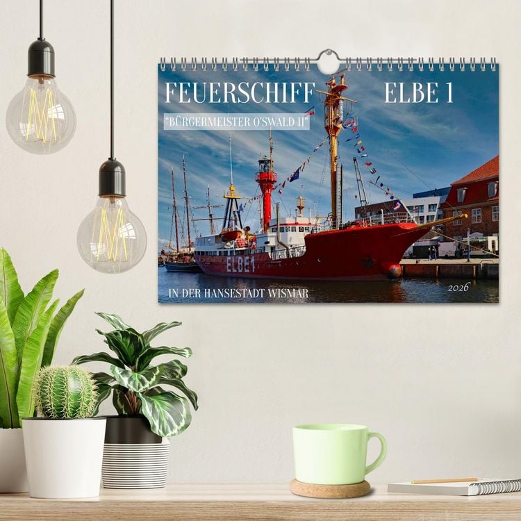 Produktbild: Feuerschiff Elbe 1 - In der Hansestadt Wismar (Wandkalender 2026 DIN A4 quer), CALVENDO Monatskalender