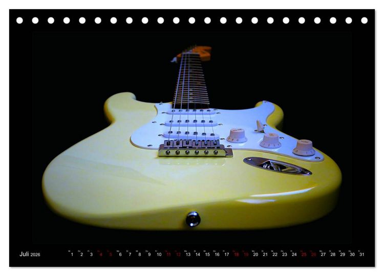 Produktbild: Rockgitarren im Blitzlicht (Tischkalender 2026 DIN A5 quer), CALVENDO Monatskalender