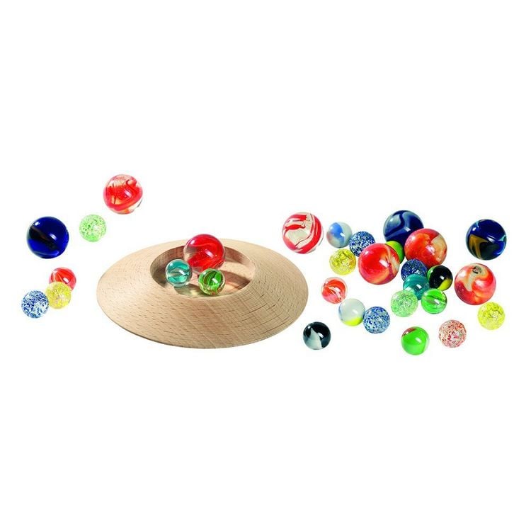 Produktbild: goki Murmelteller mit Glasmurmeln