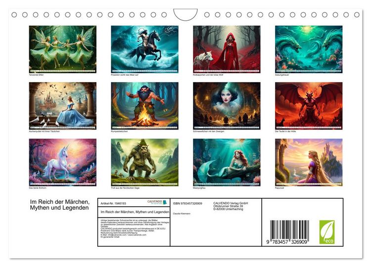 Produktbild: Im Reich der M&auml;rchen, Mythen und Legenden (Wandkalender 2026 DIN A4 quer), CALVENDO Monatskalender