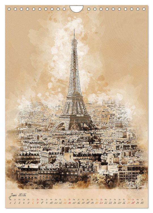 Produktbild: Paris - la Ville de l'amour (Wandkalender 2026 DIN A4 hoch), CALVENDO Monatskalender