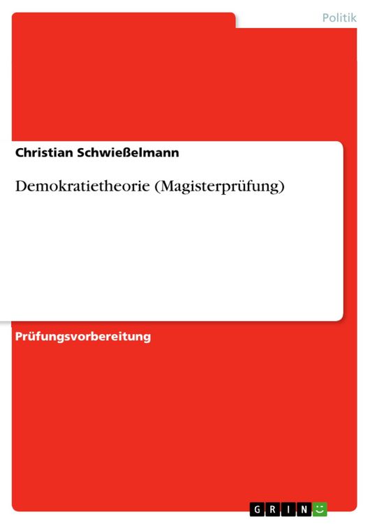 Produktbild: Demokratietheorie (Magisterpr&uuml;fung)