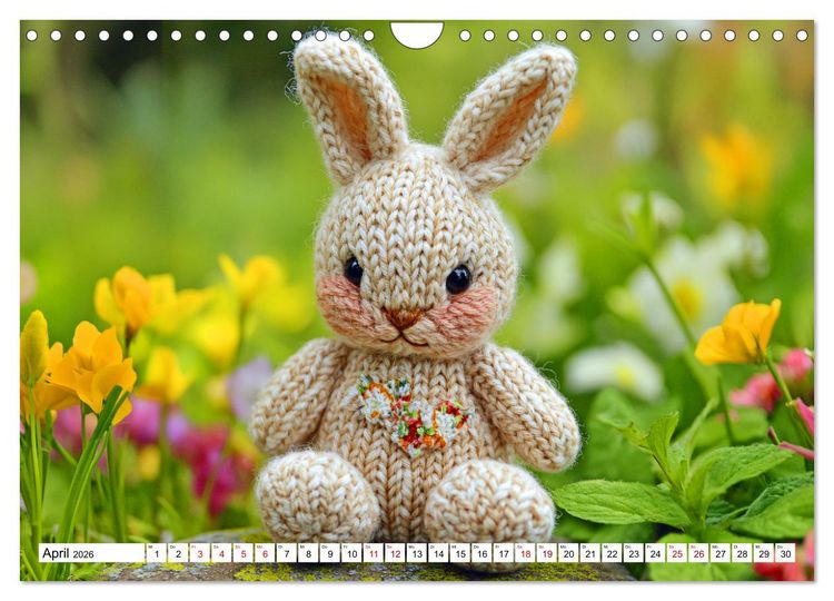 Produktbild: Strick-Safari - Gestrickte Tiere zum Verlieben (Wandkalender 2026 DIN A4 quer), CALVENDO Monatskalender