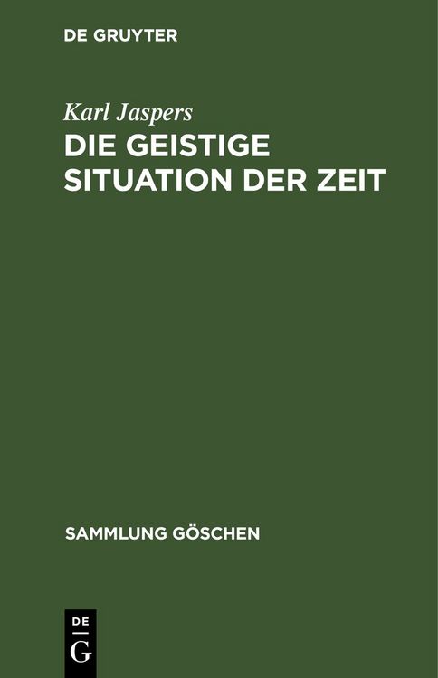 Produktbild: Die geistige Situation der Zeit