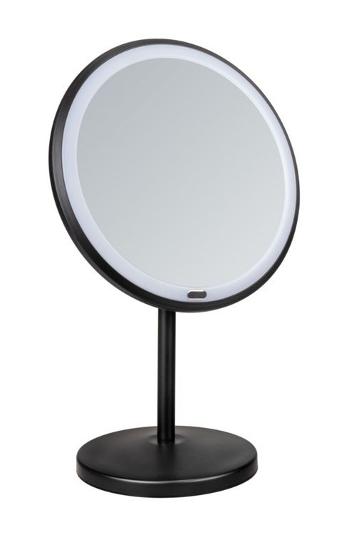 Produktbild: LED Stand-Kosmetikspiegel Mod. Onno Schwarz, mit Touch-Funktion