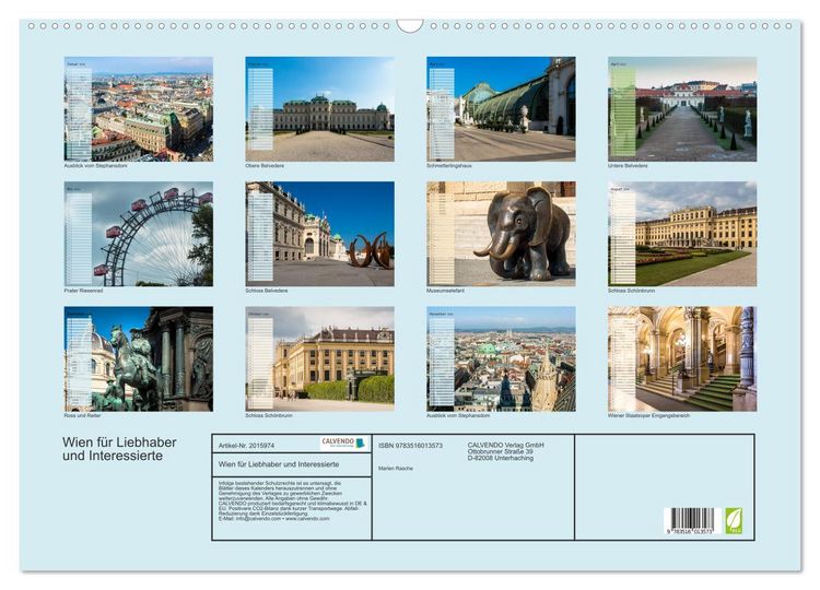 Produktbild: Wien f&uuml;r Liebhaber und Interessierte (Wandkalender 2026 DIN A2 quer), CALVENDO Monatskalender