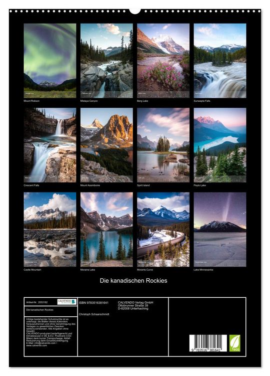 Produktbild: Die kanadischen Rockies (hochwertiger Premium Wandkalender 2026 DIN A2 hoch), Kunstdruck in Hochglanz