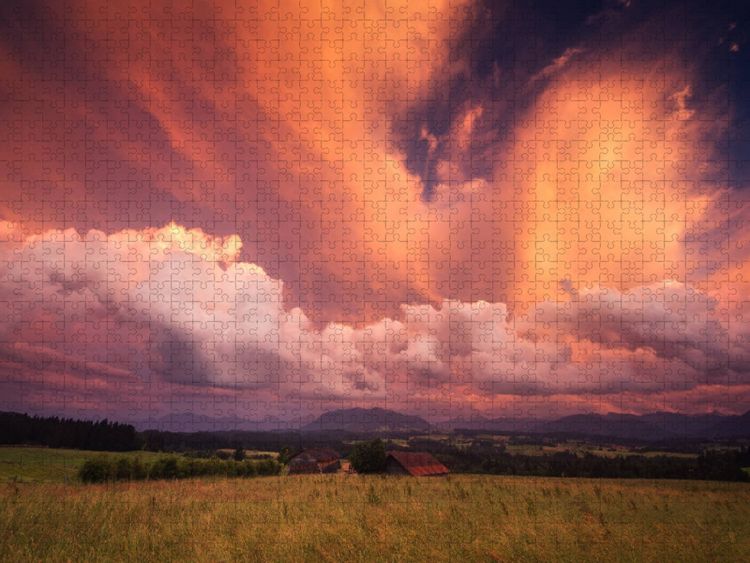 Produktbild: CALVENDO Puzzle Abziehendes Gewitter im Sonnenuntergang | 1000 Teile Lege-Gr&ouml;&szlig;e 64x48cm Foto-Puzzle f&uuml;r gl&uuml;ckliche Stunden