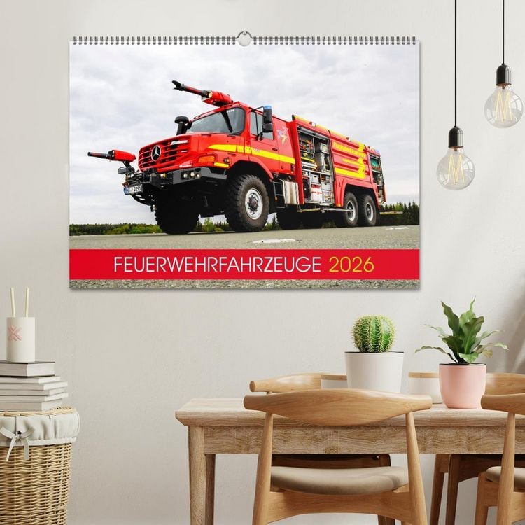 Produktbild: Feuerwehrfahrzeuge (Wandkalender 2026 DIN A2 quer), CALVENDO Monatskalender