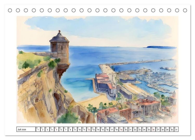 Produktbild: Urlaubsparadies Spanien (Tischkalender 2026 DIN A5 quer), CALVENDO Monatskalender