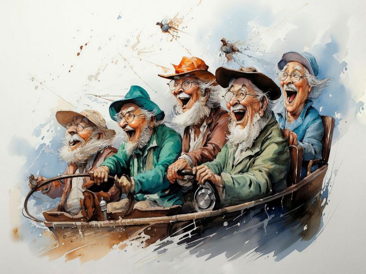 Produktbild: CALVENDO Puzzle Lustige Rentner - Achterbahnsause | 1000 Teile Lege-Gr&ouml;&szlig;e 64x48cm Foto-Puzzle f&uuml;r gl&uuml;ckliche Stunden