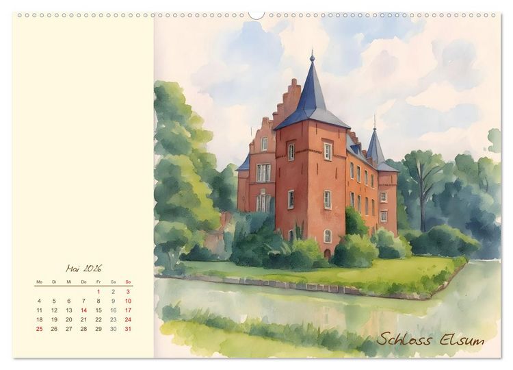 Produktbild: Schl&ouml;sser und Burgen - Romantische Reise durch Nordrhein-Westfalen (Wandkalender 2026 DIN A2 quer), CALVENDO Monatskalender